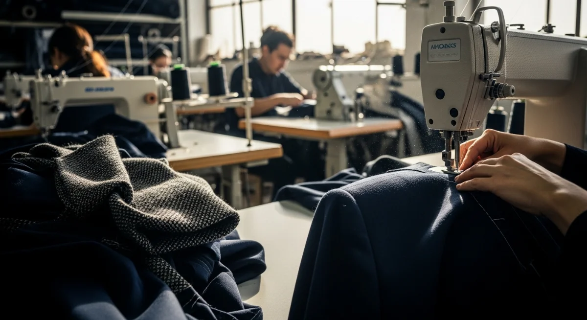 Bộ vest nữ công sở màu xanh đậm thể hiện sự chuyên nghiệp và thanh lịch