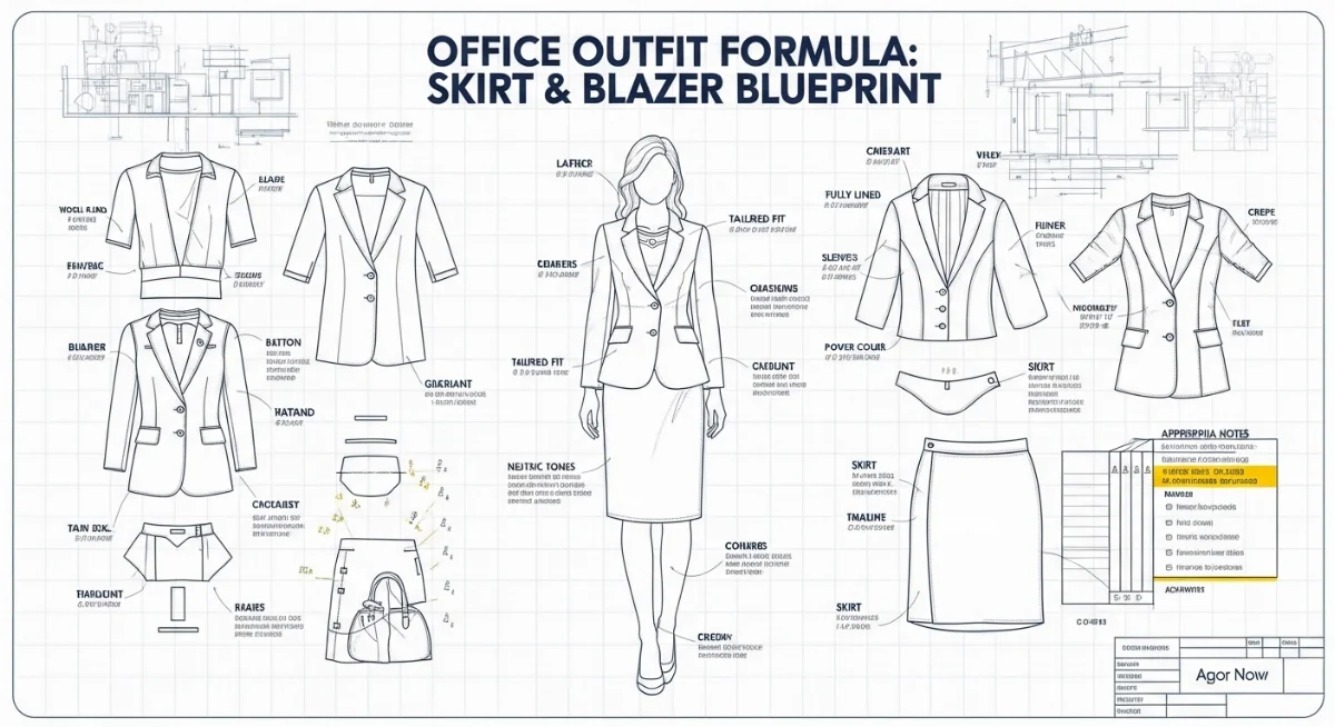 Hướng dẫn phối áo blazer và chân váy công sở đi làm chuyên nghiệp