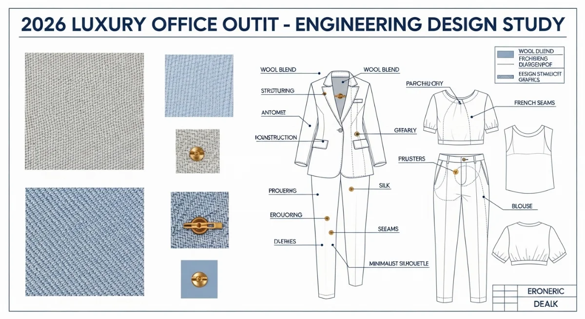 Quý cô công sở mặc quần tây ống đứng thanh lịch và blazer, xu hướng công sở nữ