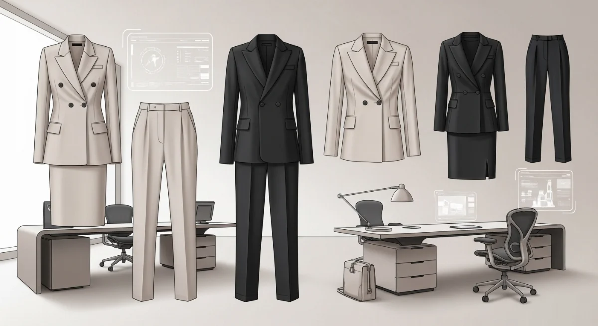 Phụ nữ công sở trong trang phục Quiet Luxury với chất liệu lụa cao cấp, xu hướng công sở nữ